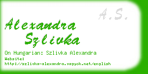 alexandra szlivka business card